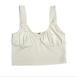 White Crop Top - Cute Bow Detail